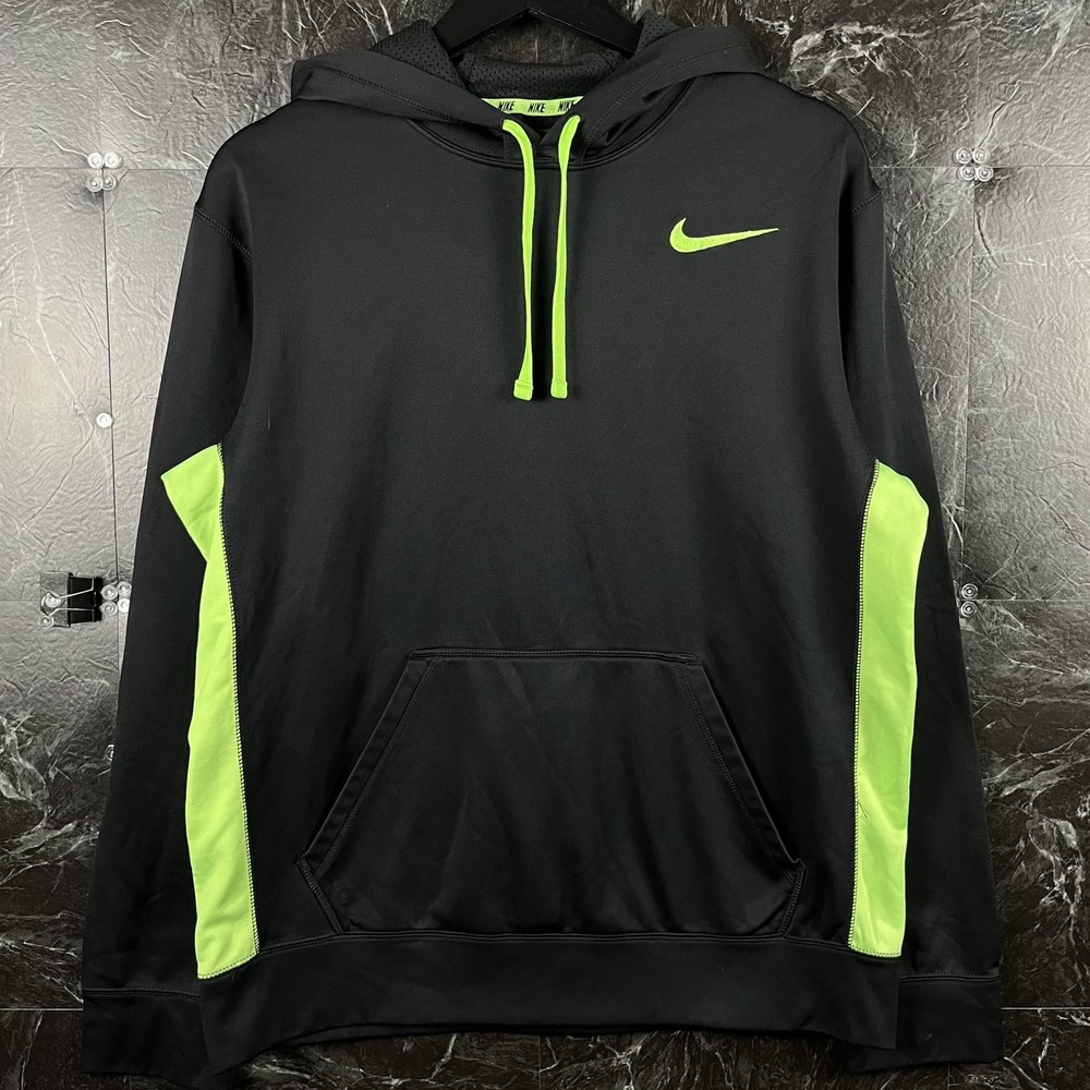 Nike Men's Black Therma-Fit Fleece Hoodie Medium